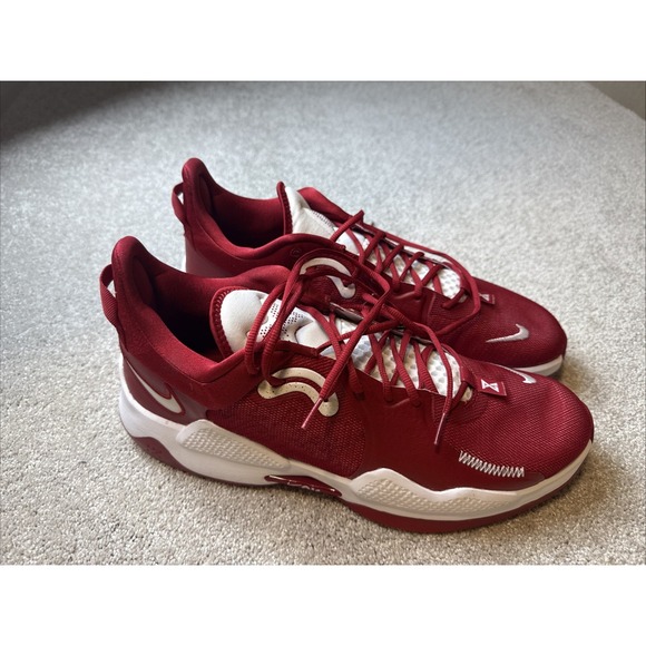 NIKE PG 5 TB PROMO‎ Gym Red, White Basketball Size Men 16.5 - Picture 1 of 9